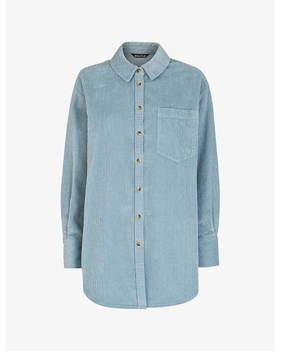 Whistles Lucie Oversized Organic-cotton Corduroy Shirt - Blue