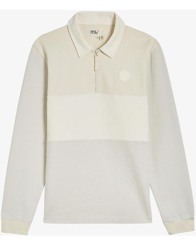Ted Baker Kam Zip-collar Cotton Rugby Shirt - Multicolour
