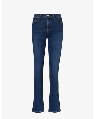 Citizens of Humanity Skyla Slim-fit Straight-leg Mid-rise Denim-blend Jeans - Blue