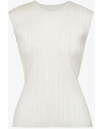 Pleats Please Issey Miyake Sway Pleated Knitted Top - Gray