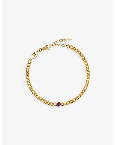Missoma Febuary Birthstone Recycled 18ct Yellow -plated Vermeil Sterling-silver And Amethyst Bracelet - Metallic