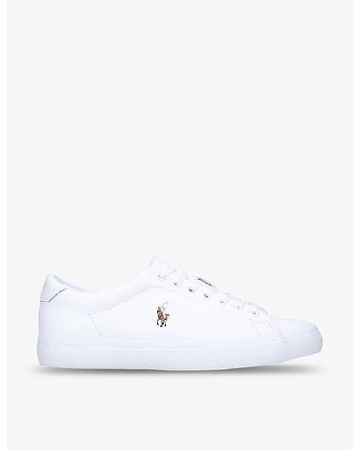 Polo Ralph Lauren Longwood Logo-print Leather Low-top Trainers - White