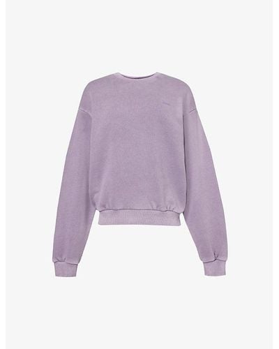 GYMSHARK Everywear Comfort Logo-embossed Cotton-jersey Sweatshirt - Purple