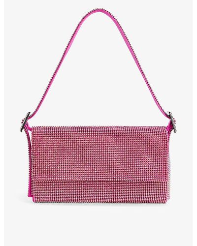 Benedetta Bruzziches Vittissima La Petite Crystal-embellished Mesh Shoulder Bag - Purple