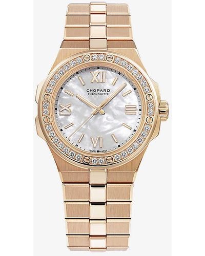 Chopard Alpine Eagle 18ct Rose-gold And Diamond Small Watch - White