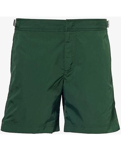 Orlebar Brown Bulldog Logo-tab Regular-fit Swim Shorts - Green