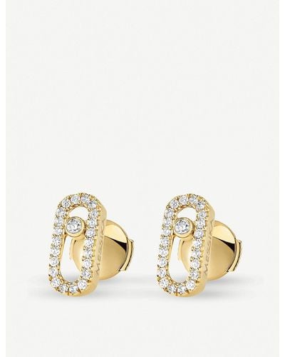 Messika Move Uno 18ct Yellow-gold And Diamond-set Stud Earrings