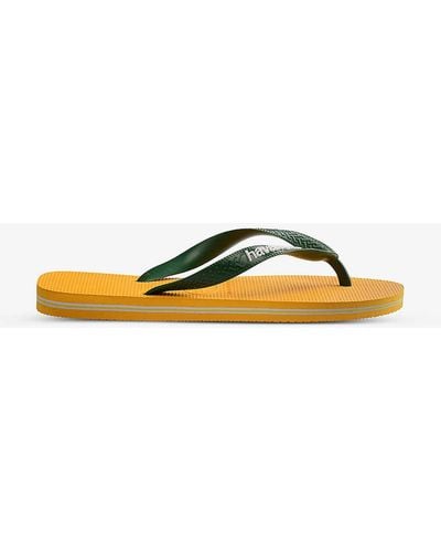 Havaianas Brasil-logo Rubber Flip Flops - Yellow