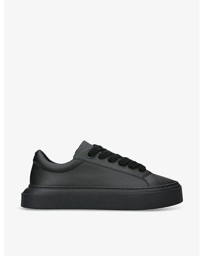Cole Buxton Wilson Logo-engraved Leather Low-top Sneakers - Black