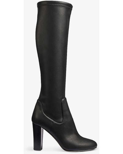 LK Bennett Marlowe Knee-high Faux-leather Heeled Boots - Black