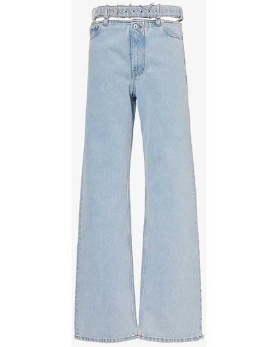 Y. Project Evergreen Multi-waist Wide-leg Organic-denim Jeans - Blue