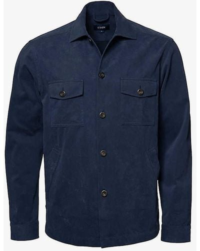 Eton Patch-pocket Regular-fit Cotton Shirt - Blue