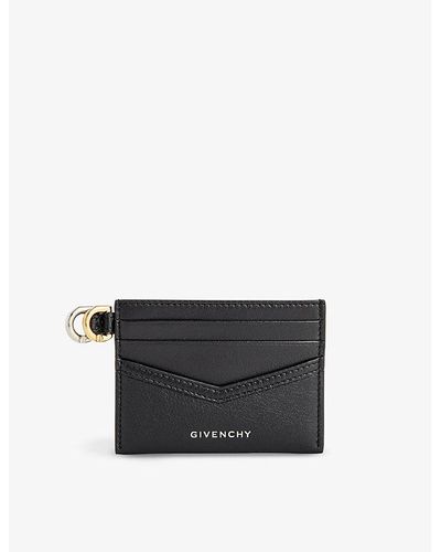 Givenchy Voyou Brand-print Leather Card Holder - Black
