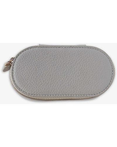 Monica Vinader Mini Oval Leather Jewellery Box - Grey