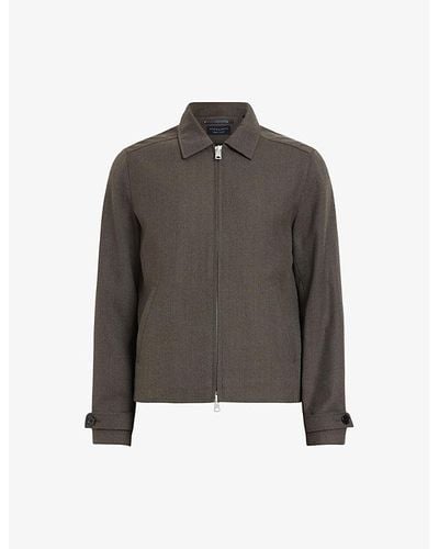 AllSaints Howl Button-cuff Cotton And Wool Jacket - Gray