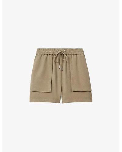 Reiss Isador Elasticated-waist Relaxed-fit Woven Shorts - Natural