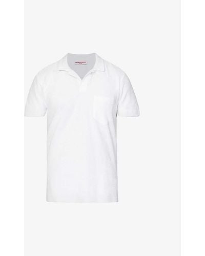 Orlebar Brown Terry Towelling Cotton Polo Shirt X - White