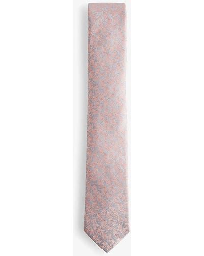 Ted Baker Floral-pattern Silk Tie - Pink