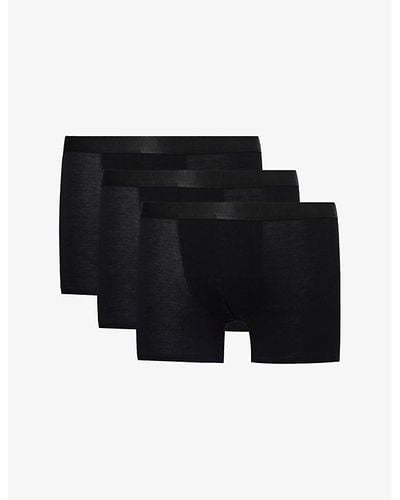 CDLP Logo-waistband Pack Of Three Stretch-jersey Boxers - Black