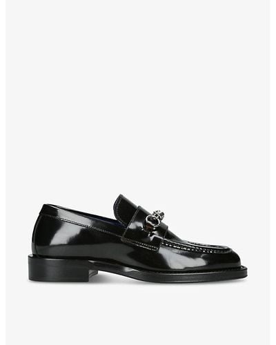 Burberry Barbed Wire-embellished Leather Loafers - Black