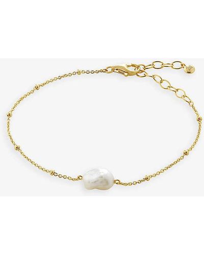 Monica Vinader Nura Keshi 18ct Yellow -plated Vermeil Recycled Sterling-silver And Pearl Bracelet - Natural