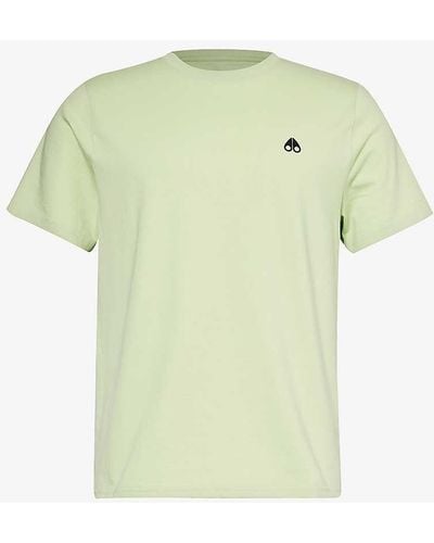 Moose Knuckles Satellite Brand-embroidered Cotton-jersey T-shirt - Green