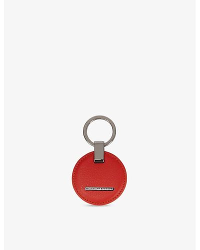 Porsche Design Circle Logo-embossed Leather Key-ring - Orange