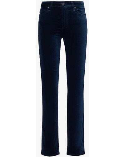 AG Jeans Mari Straight-leg High-rise Stretch-denim Jeans - Blue