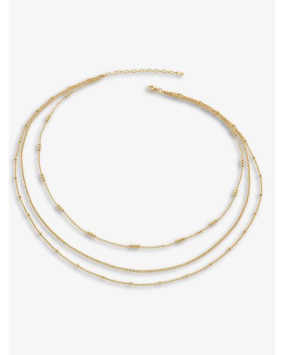 Monica Vinader Layered Recycled 18ct Yellow -plated Vermeil Sterling-silver Bead Chain Necklace - Metallic