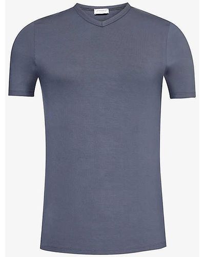 Zimmerli of Switzerland Pureness Stretch-jersey T-shirt Xx - Blue