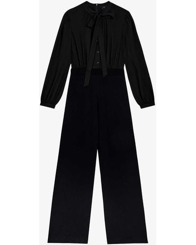 Ted Baker Leot High-neck Fitted-waist Stretch-woven Jumpsuit - Black