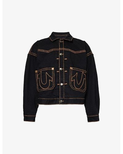 True Religion X Sebastien Ami Western Type-2 Denim Jacket X - Black