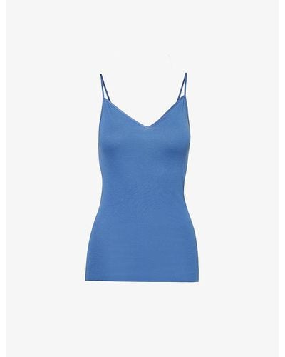 Hanro Seamless Cotton-jersey Camisole - Blue