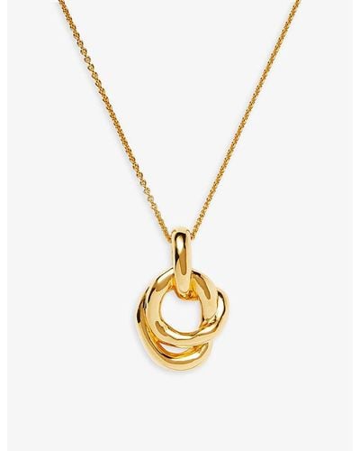 Missoma Molten Twisted Double 18ct Yellow -plated Brass Pendant Necklace - Metallic