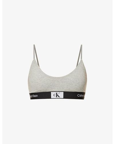 Calvin Klein CK 96 unlined triangle bralette in hot pink animal lace
