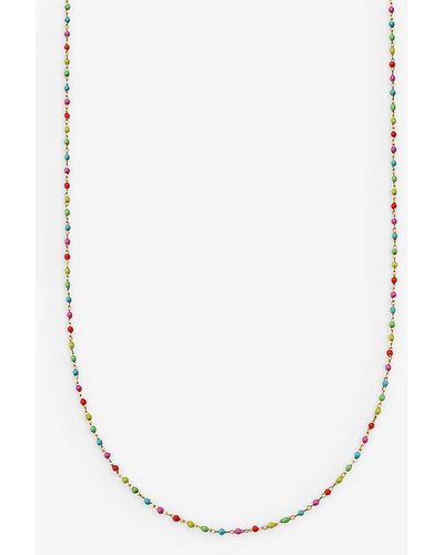 Astley Clarke Biography 18ct Yellow Gold-plated Vermeil Sterling-silver And Enamel Bead Choker Necklace - White