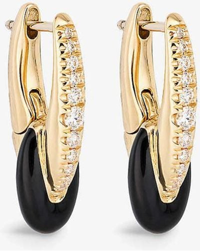Melissa Kaye Ada 18ct Yellow-gold And 0.25ct Brilliant-cut Diamond Earrings - Metallic