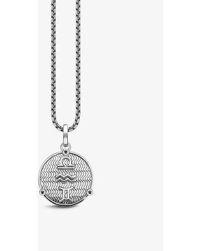 Thomas Sabo Elements Of Nature Sterling-silver And Cubic Zirconia Pendant Necklace - Black
