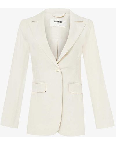 4th & Reckless Liana Fitted Woven Blazer - White