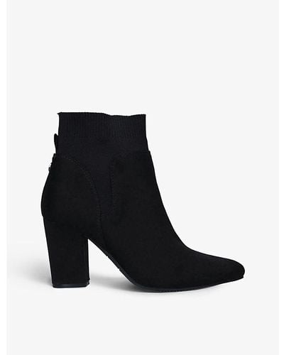 KG by Kurt Geiger Vegan Tobi2 Suedette Heeled Boots - Black