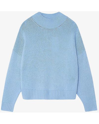 IRO Iria High-neck Cashmere Knitted Jumper - Blue