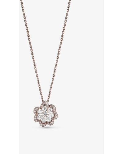 Chopard Precious Lace Frou-frou 18ct Rose-gold And 1.04ct Round-cut Diamond Pendant Necklace - White