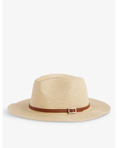 Melissa Odabash Engraved-buckle Paper Fedora Hat - Natural