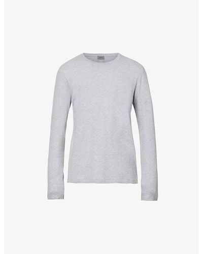 Hanro Regular-fit Long-sleeve Cotton-jersey T-shirt X - Gray