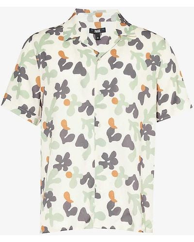 PAIGE Landon Graphic-pattern Woven Shirt Xx - White