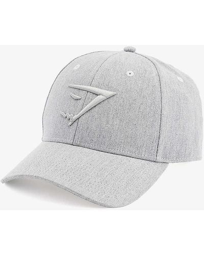 GYMSHARK Sharkhead Brand-embroidered Cotton Baseball Cap - White