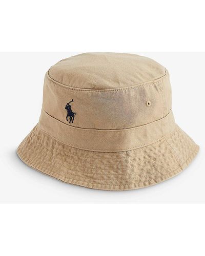 Polo Ralph Lauren Logo-embroidered Cotton Bucket Hat - Natural