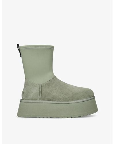 UGG Classic Dipper Suede And Neoprene Boots - Green