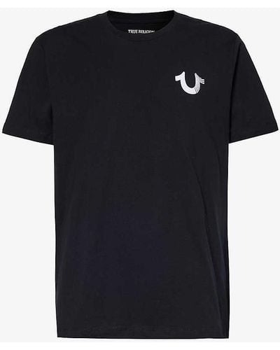 True Religion Logo-print Short-sleeved Cotton-jersey T-shirt X - Black