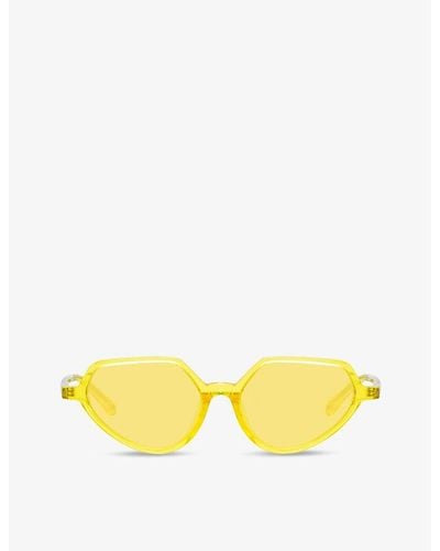 Linda Farrow X Dries Van Noten Cat's Eye-frame Acetate Sunglasses - Yellow
